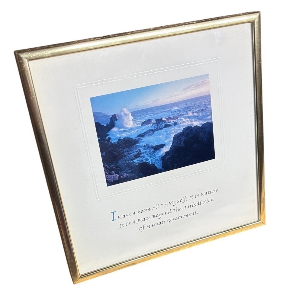 Successories Ocean Waters Nature Metal Framed Desktop Motivational Print GIFT
